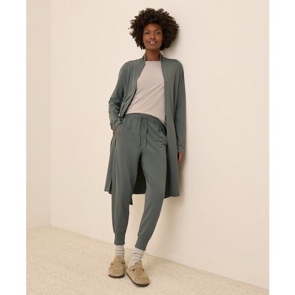 PACT Organic Cool Stretch Lounge Duster Green Sz XL {P12} - Picture 2 of 9